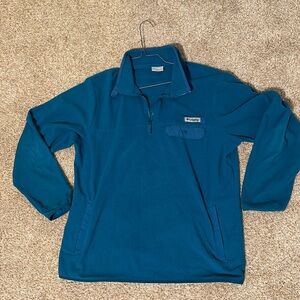 Columbia blue fleece quarter zip jacket sweatshirt